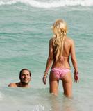 Tara Reid shows her body in small bikini at the beach in Miami